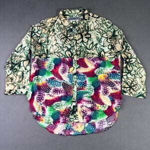 Jams World Shirt Blouse Womens‎ XL Multicolor Jasmine Shasta Tropical Hawaiian